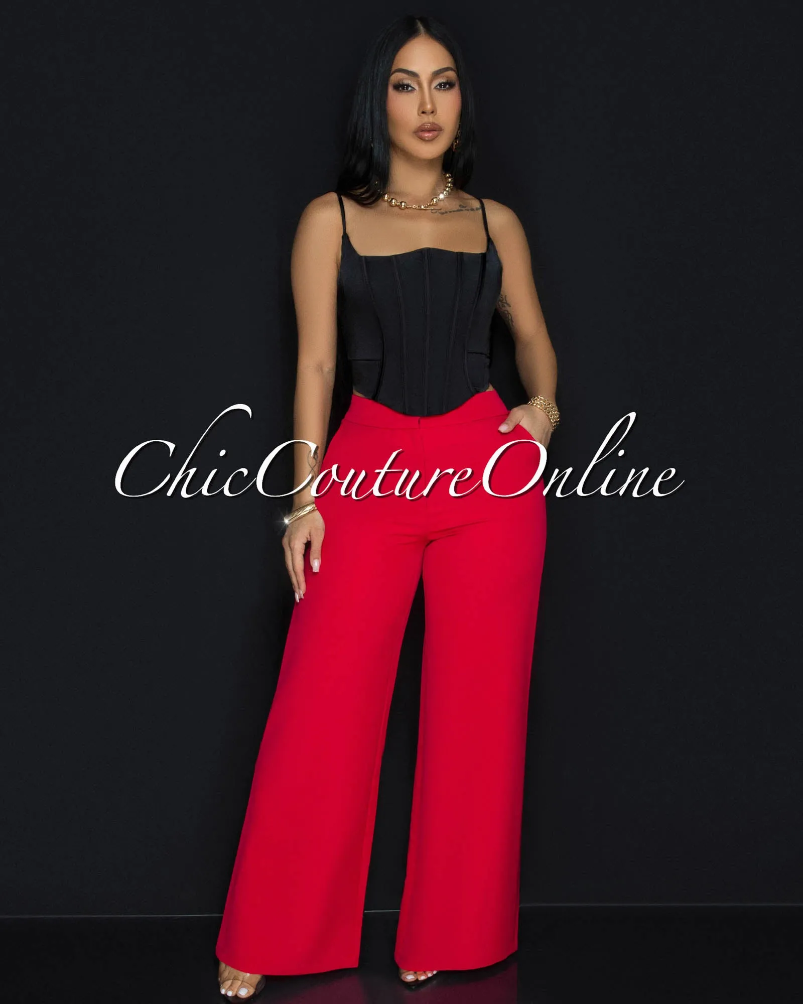 Cooper Fuchsia Straight Legs Pants sold by Chic Couture