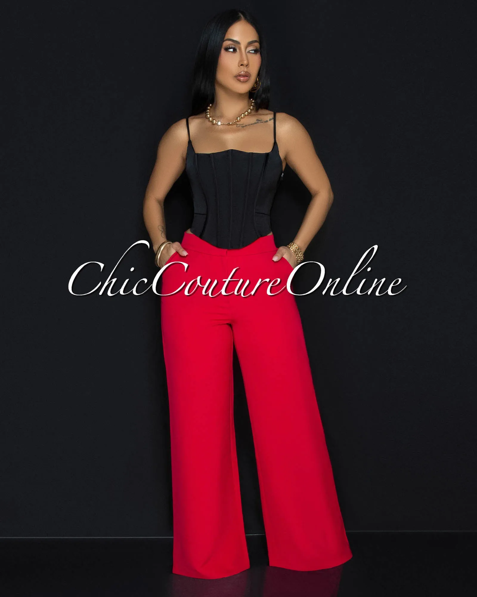 Cooper Fuchsia Straight Legs Pants sold by Chic Couture product image thumbnail 2
