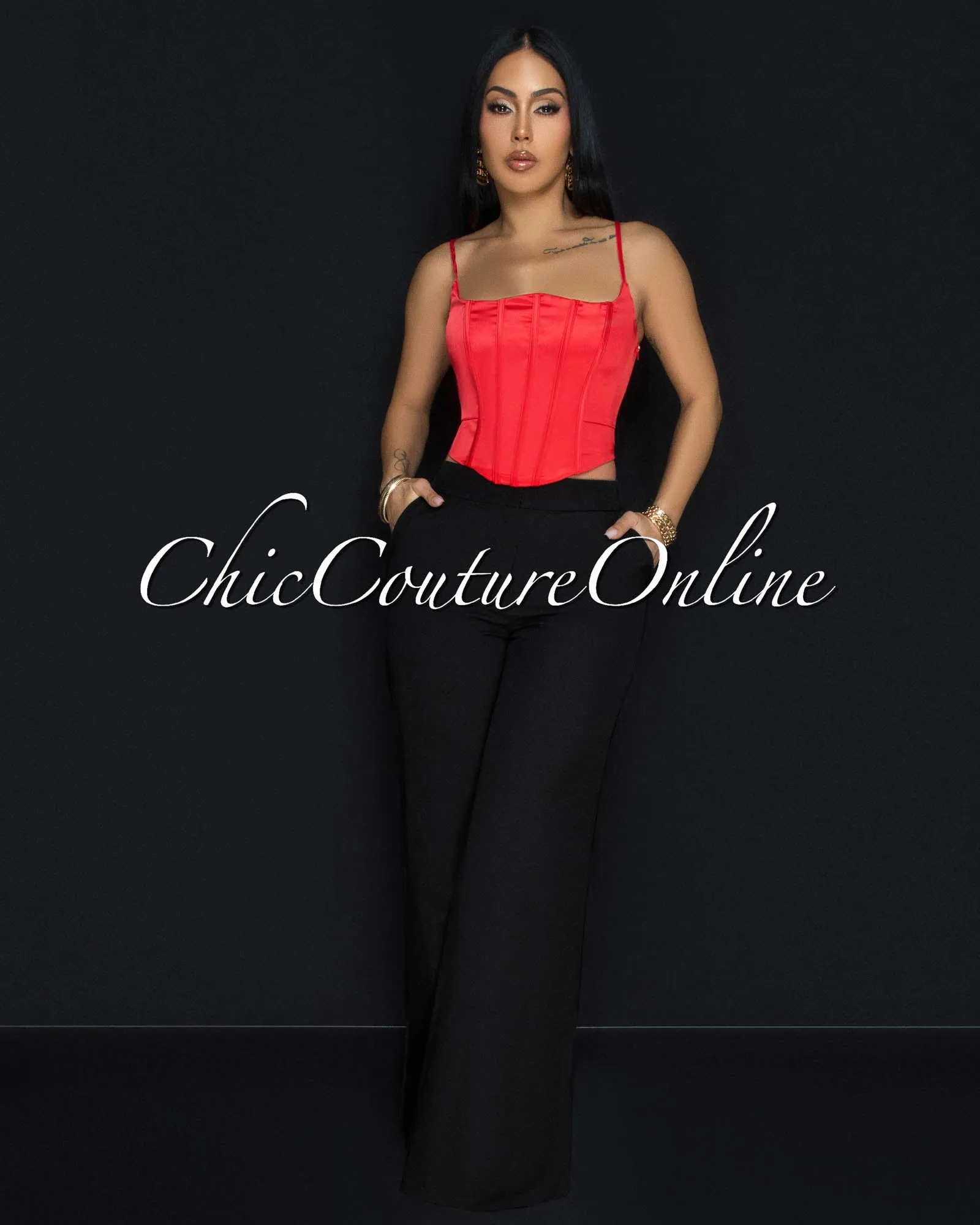 Cooper Black Straight Legs Pants sold by Chic Couture product image thumbnail 2