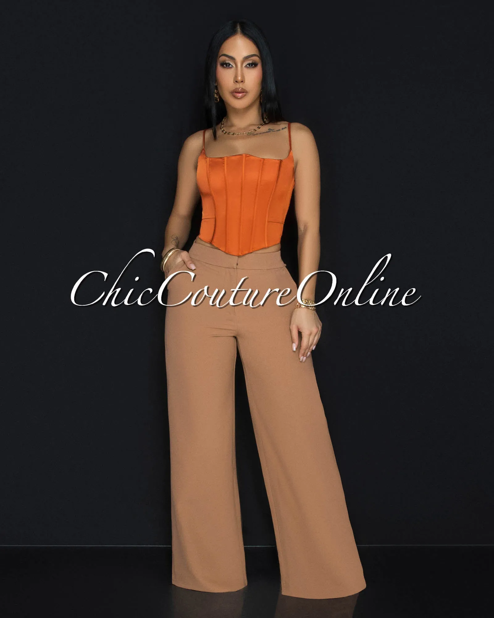 Cooper Nude Straight Legs Pants sold by Chic Couture