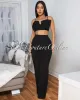 Jeannie Black Crop Top Pants Set sold by Chic Couture