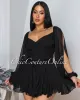 Levy Black Cut-Out Sleeves Romper sold by Chic Couture