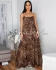 Tierra Leopard Print Tie Cut-Out Back Maxi Dress sold by Chic Couture