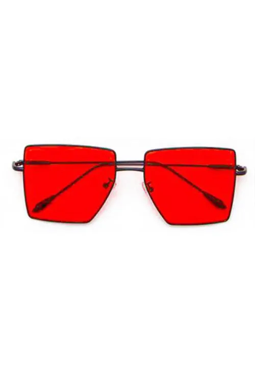 *Jaxyn Red Square Lens Iconic Sunglasses sold by Chic Couture