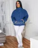 Herby Medium Denim Puffy Jacket sold by Chic Couture