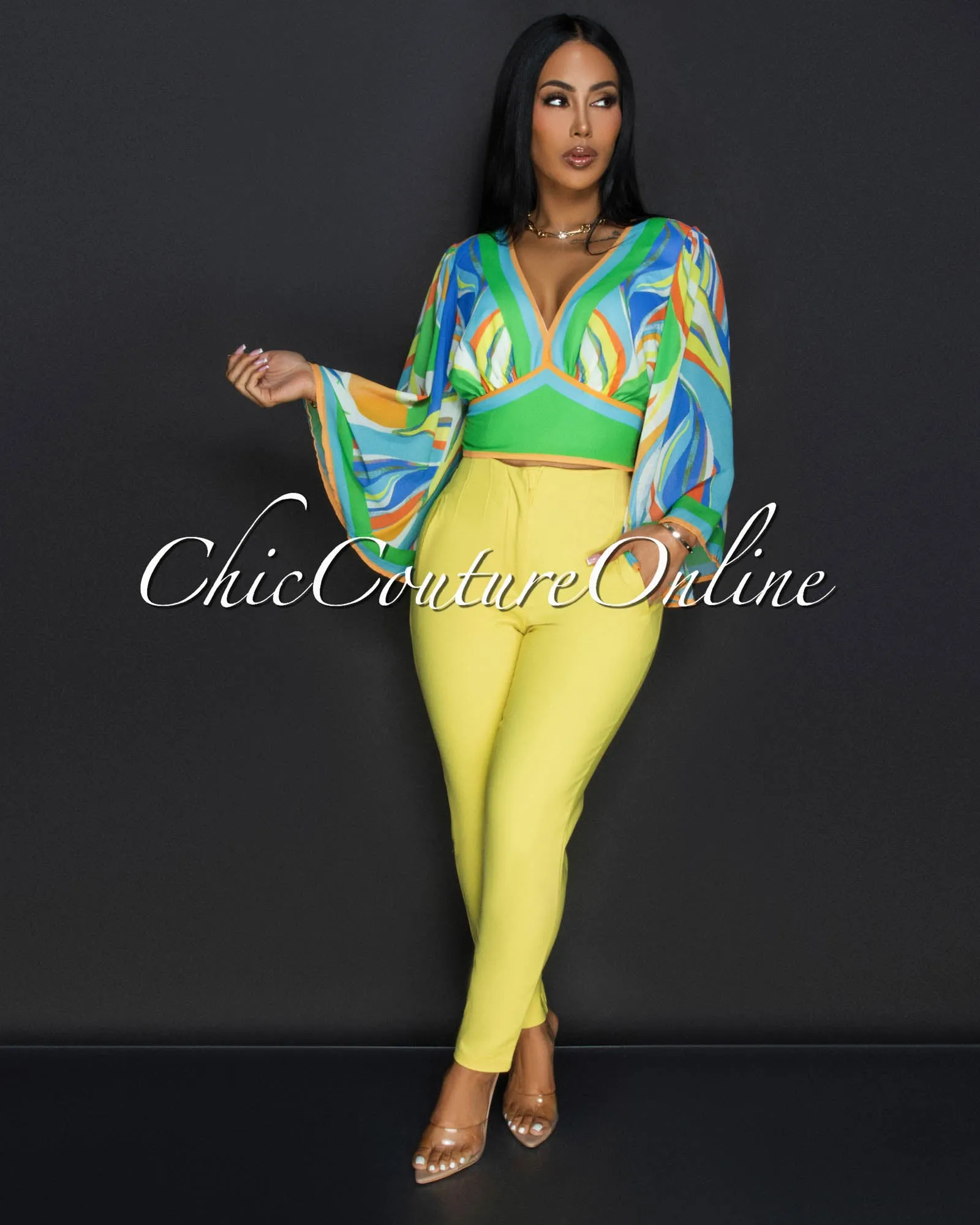 *Avril Yellow High Waist Trouser Pants sold by Chic Couture product image thumbnail 5