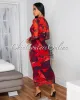 Loula Red Floral Print Mesh Long Sleeves Dress sold by Chic Couture