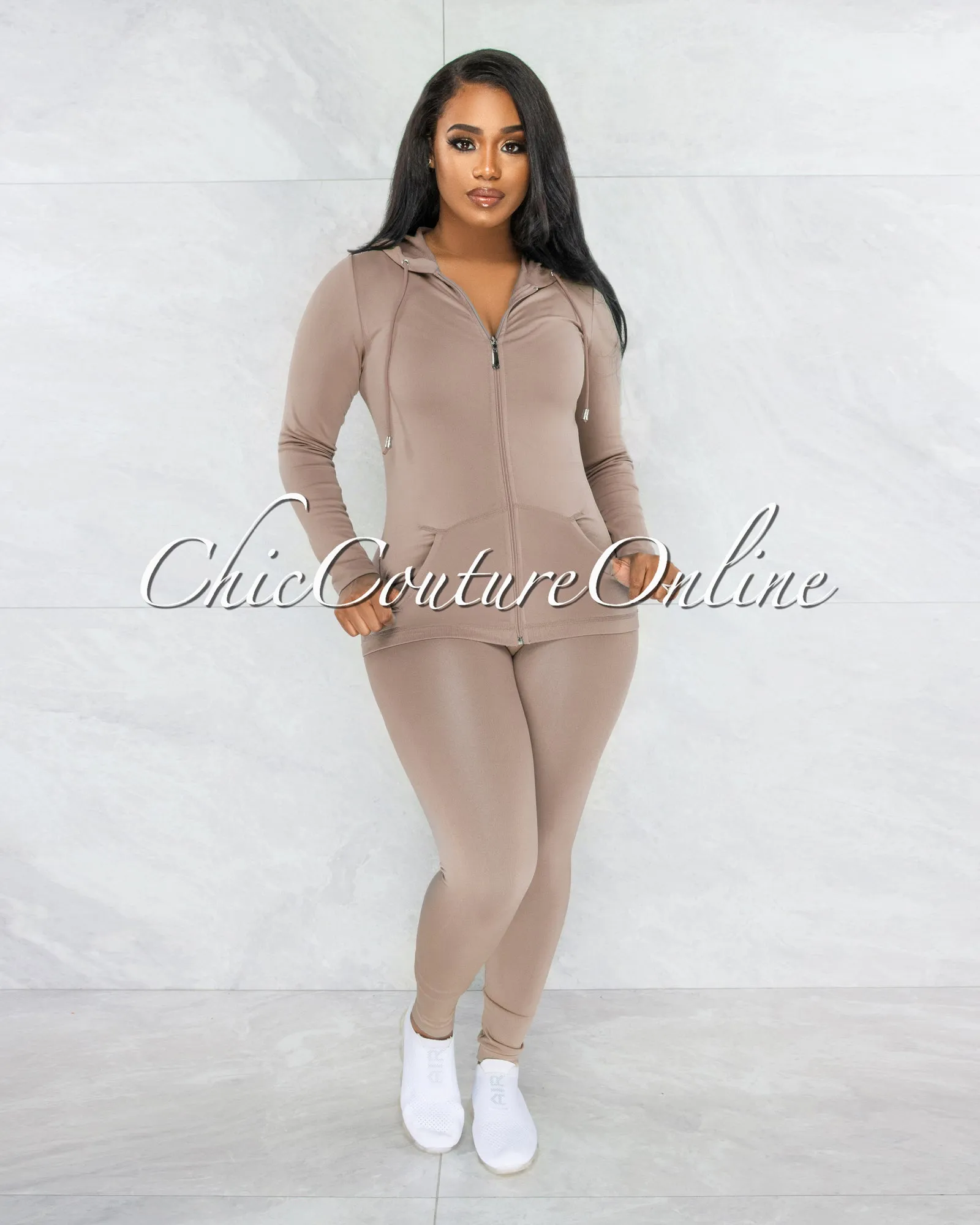 Santia Mocha Seamless Track Set sold by Chic Couture