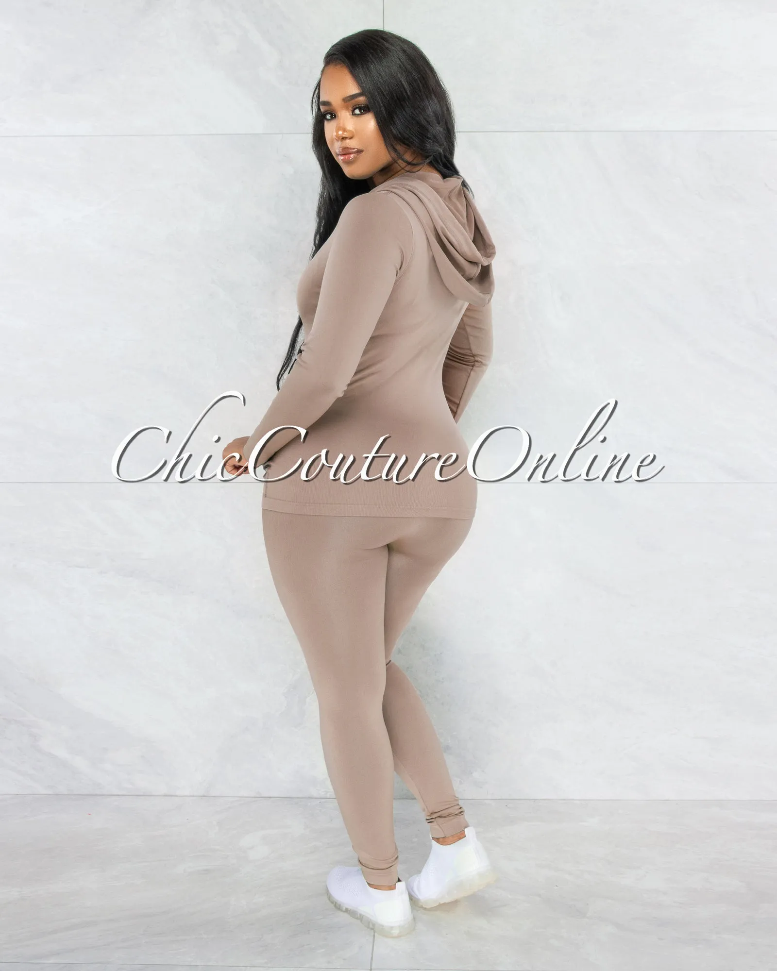 Santia Mocha Seamless Track Set sold by Chic Couture product image thumbnail 4
