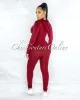 Santia Burgundy Seamless Track Set sold by Chic Couture