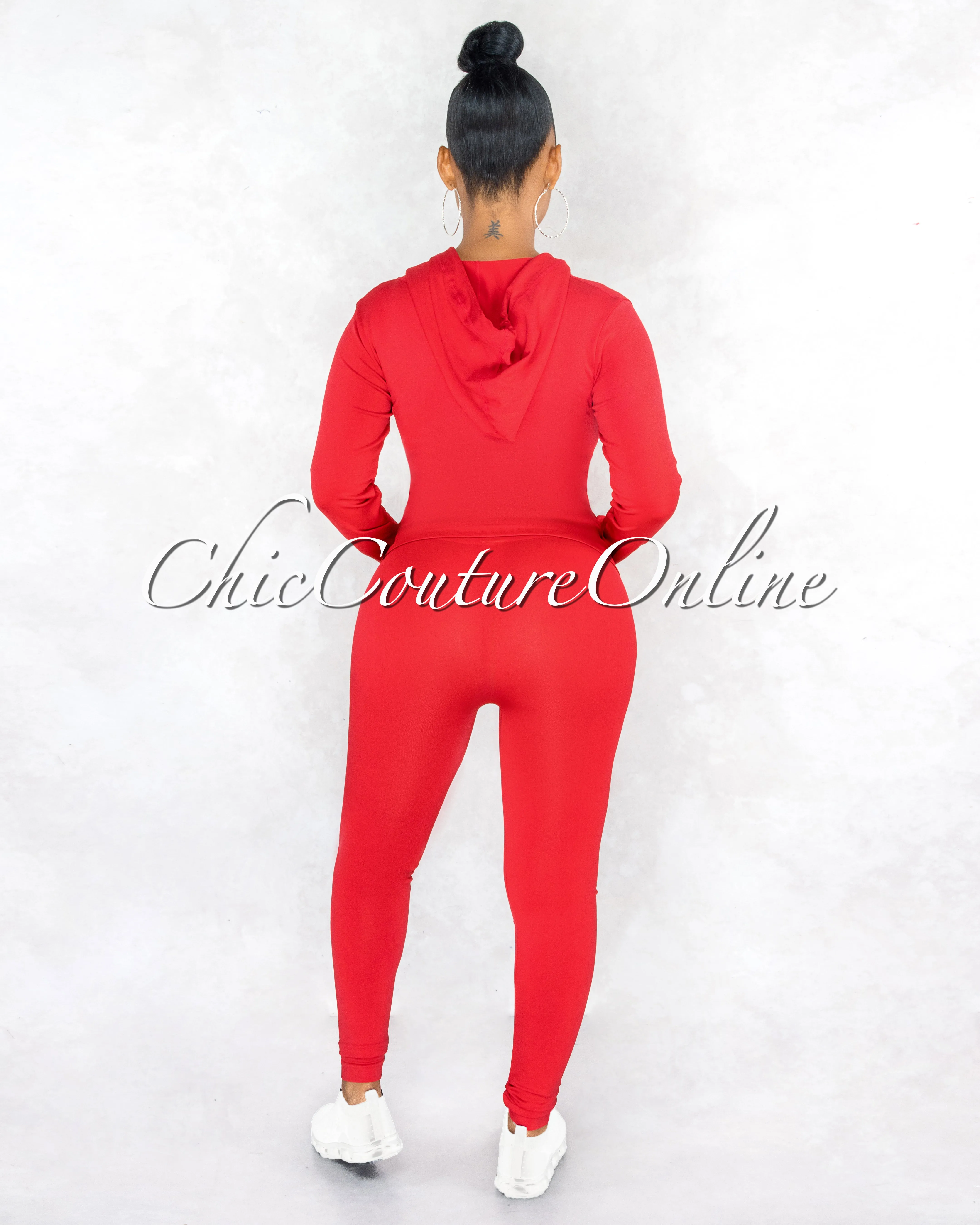 Santia Red Seamless Track Set sold by Chic Couture product image thumbnail 3