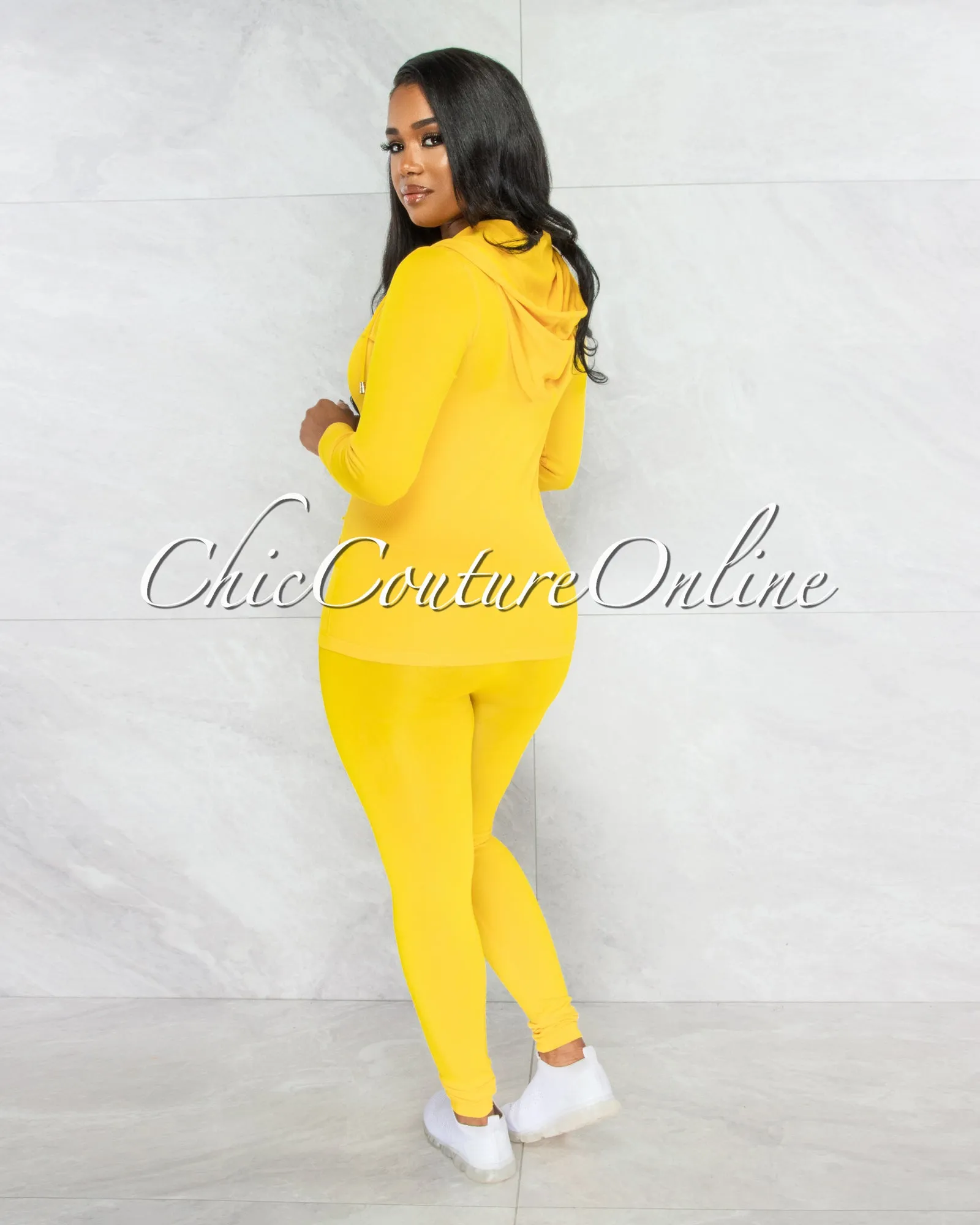 Santia Yellow Seamless Track Set sold by Chic Couture product image thumbnail 3