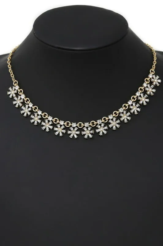 *Hugo Gold Mini Flower Statement Short Necklace sold by Chic Couture