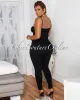 Leonie Black Ribbed BodyCon Jumpsuit (SHIPS 1/22) sold by Chic Couture