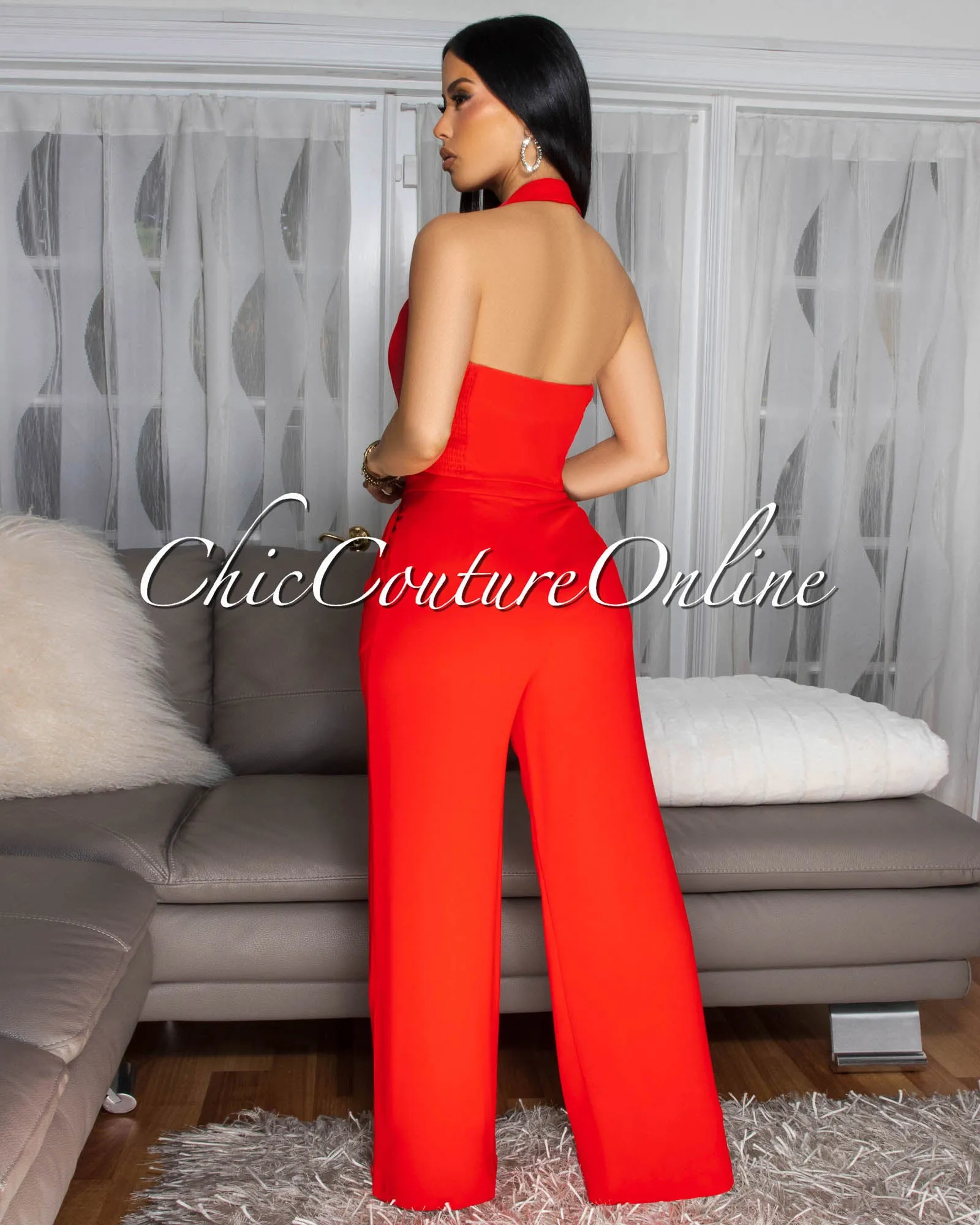 Saisha Red Halter Vest sold by Chic Couture product image thumbnail 4