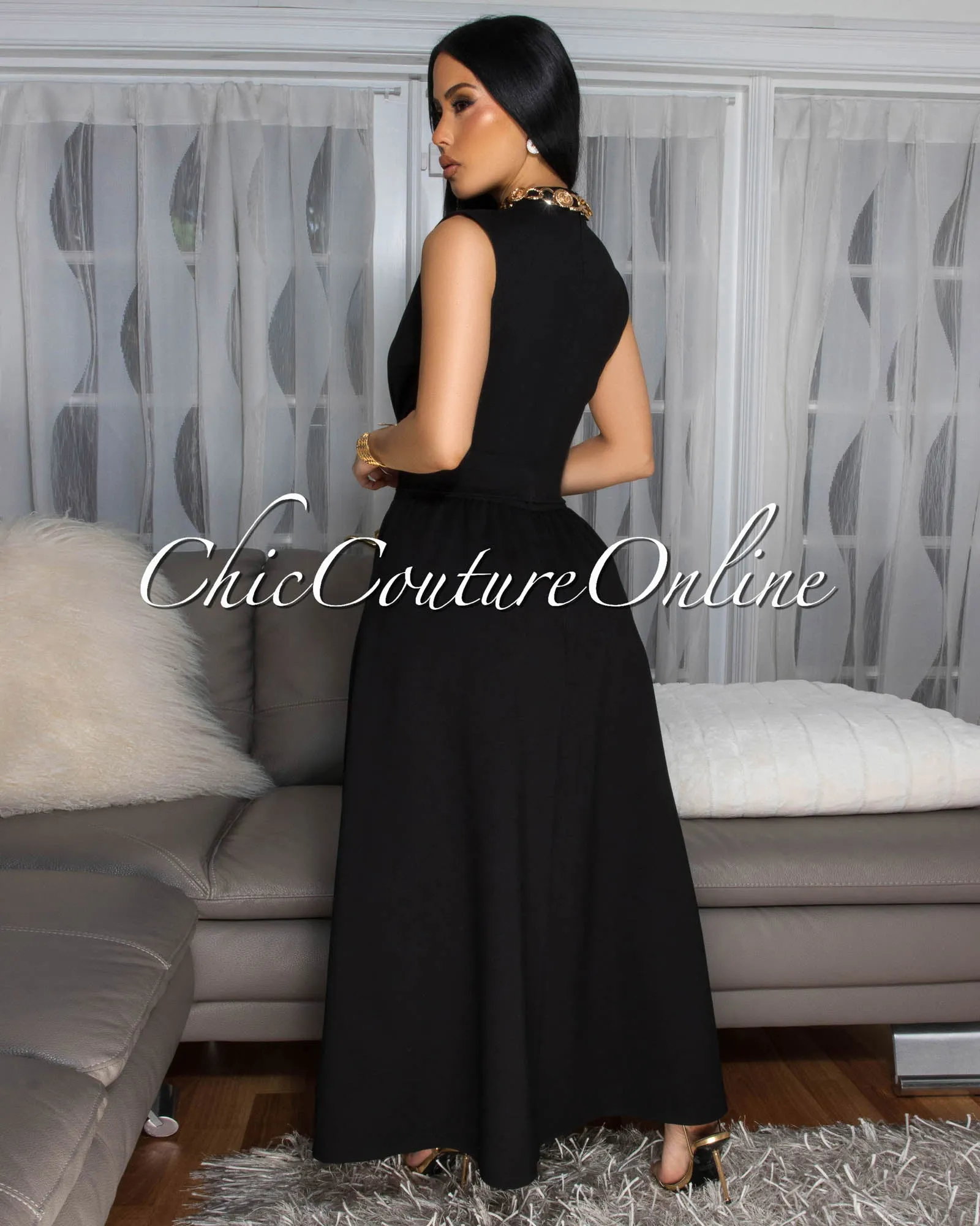 *Phaedra Black LUXE Skirt Set sold by Chic Couture product image thumbnail 4