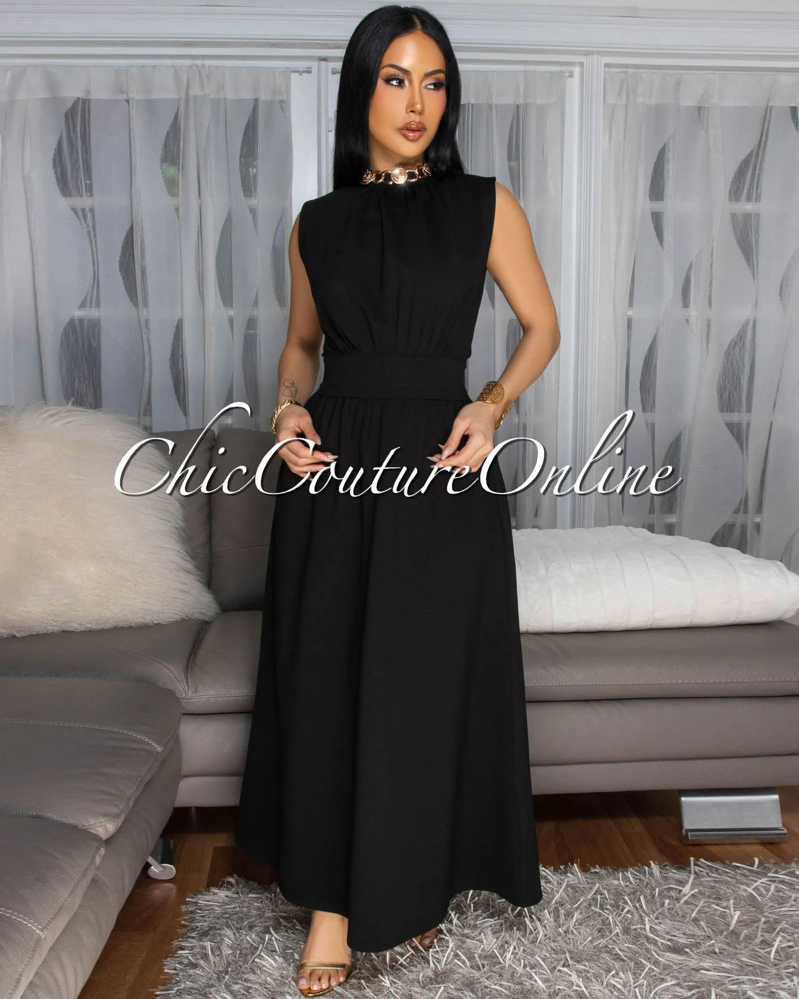 *Phaedra Black LUXE Skirt Set sold by Chic Couture product image thumbnail 2