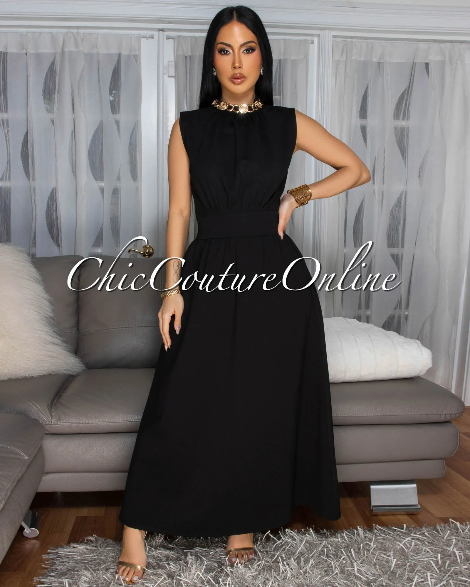 *Phaedra Black LUXE Skirt Set sold by Chic Couture