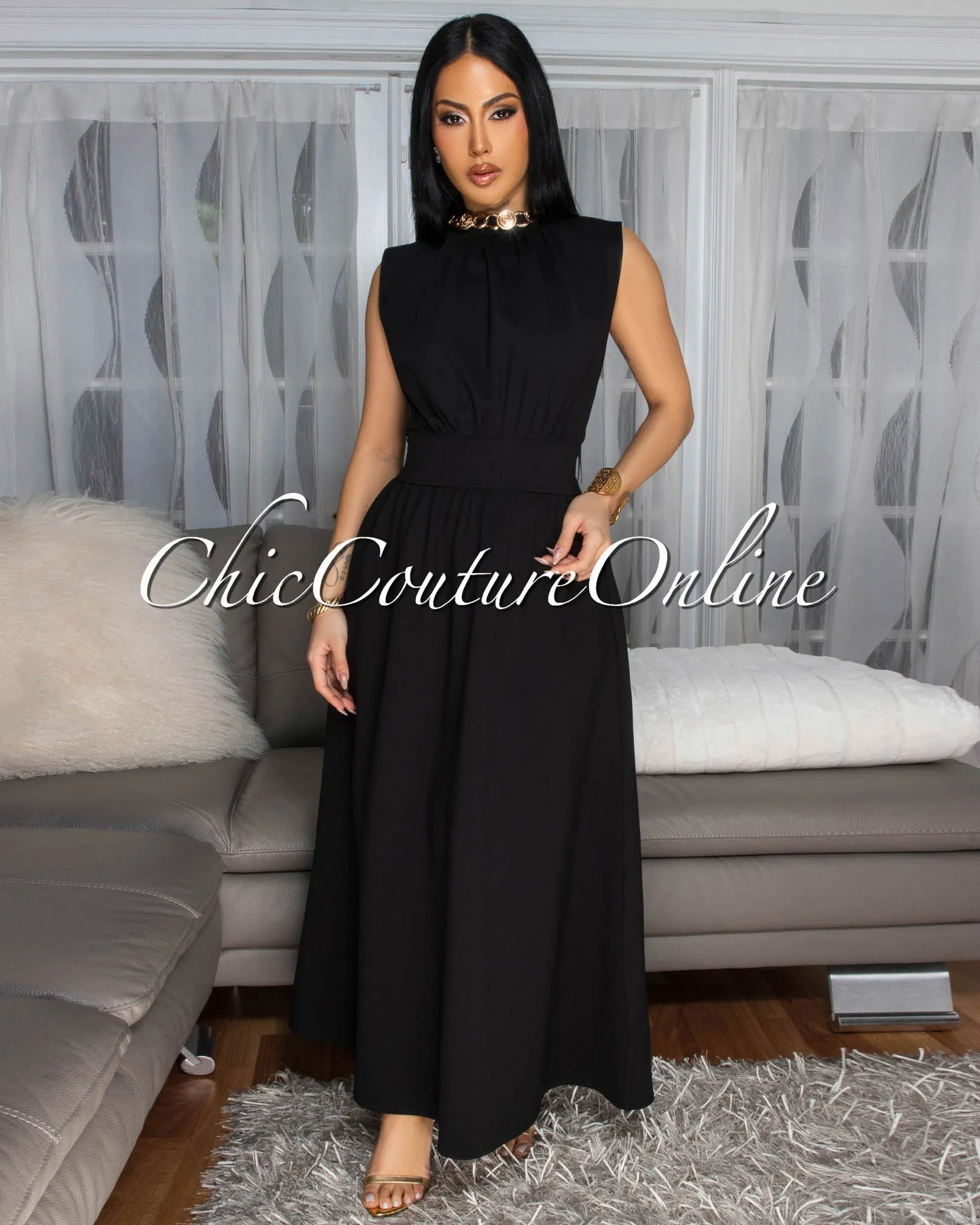 *Phaedra Black LUXE Skirt Set sold by Chic Couture product image thumbnail 3