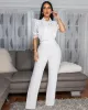 Vince Off-White Lace Accent Jumpsuit sold by Chic Couture
