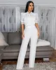 Vince Off-White Lace Accent Jumpsuit sold by Chic Couture