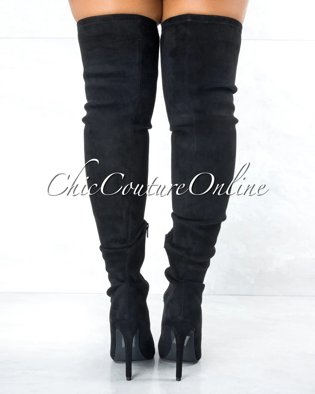 *Tillie Black Faux Suede Over-The-Knee Boots sold by Chic Couture product image thumbnail 5