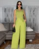 Miraya Lime Shimmer Top & Linen Pants Set sold by Chic Couture
