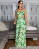 Zoya Sage Green White Print Cut-Out Front Jumpsuit sold by Chic Couture