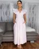 Caspianne Light Peach White Stripes Maxi Dress sold by Chic Couture