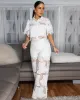 Florentia White Crochet Top & Pants Set sold by Chic Couture