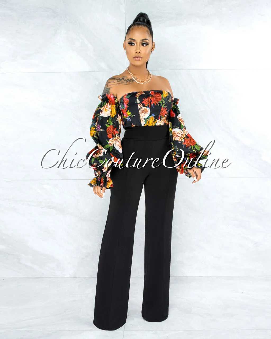 Marcie Black High Waist Straight Legs Pants sold by Chic Couture product image thumbnail 4