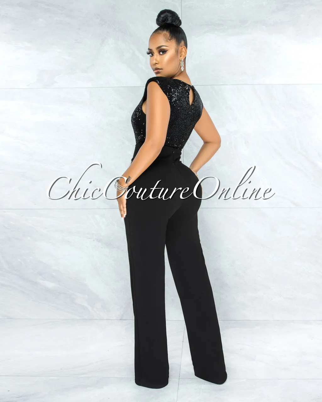 Marcie Black High Waist Straight Legs Pants sold by Chic Couture product image thumbnail 3