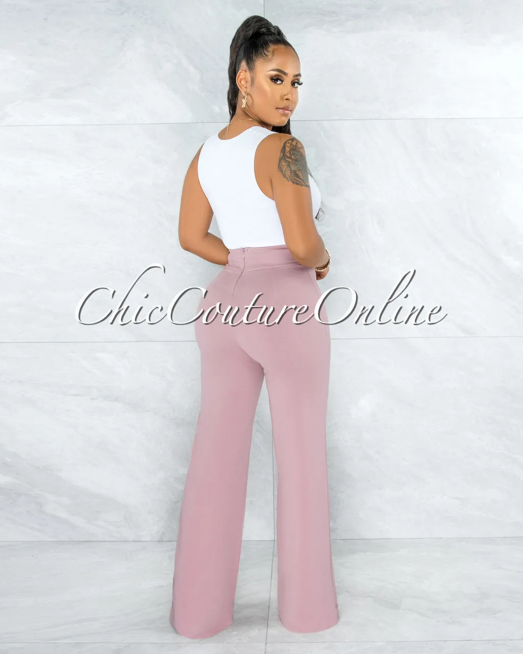 Marcie Mauve High Waist Palazzo Pants sold by Chic Couture product image thumbnail 4