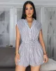 Rozella Multi-Color Stripes Print Romper sold by Chic Couture