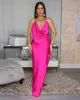 Mademoiselle Fuchsia Draped Halter Maxi Dress sold by Chic Couture