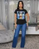 Zillah Black Headshot Graphic T-Shirt sold by Chic Couture