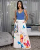Dinah Cream Multi-Color Coral Butterfly Print Linen Pants sold by Chic Couture