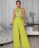 Neshky Lime Multi-Color Top & Linen Pants Set sold by Chic Couture