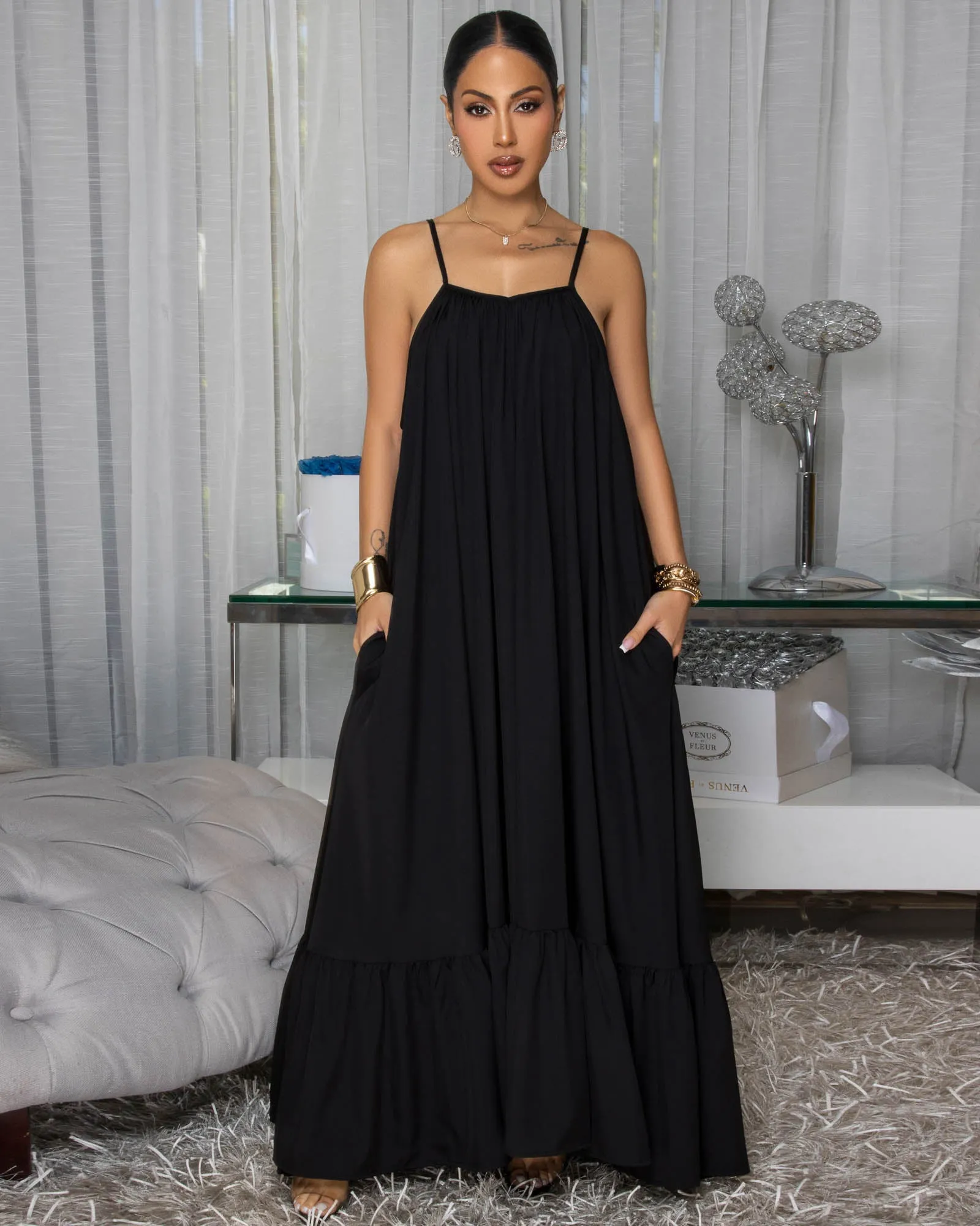 Petrovna Black Maxi Dress sold by Chic Couture product image thumbnail 2