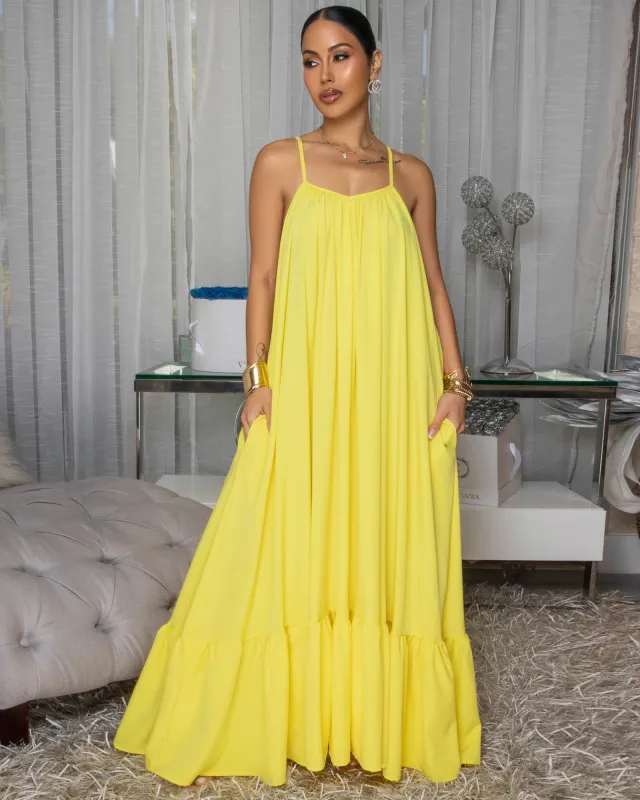 Petrovna Yellow Maxi Dress sold by Chic Couture
