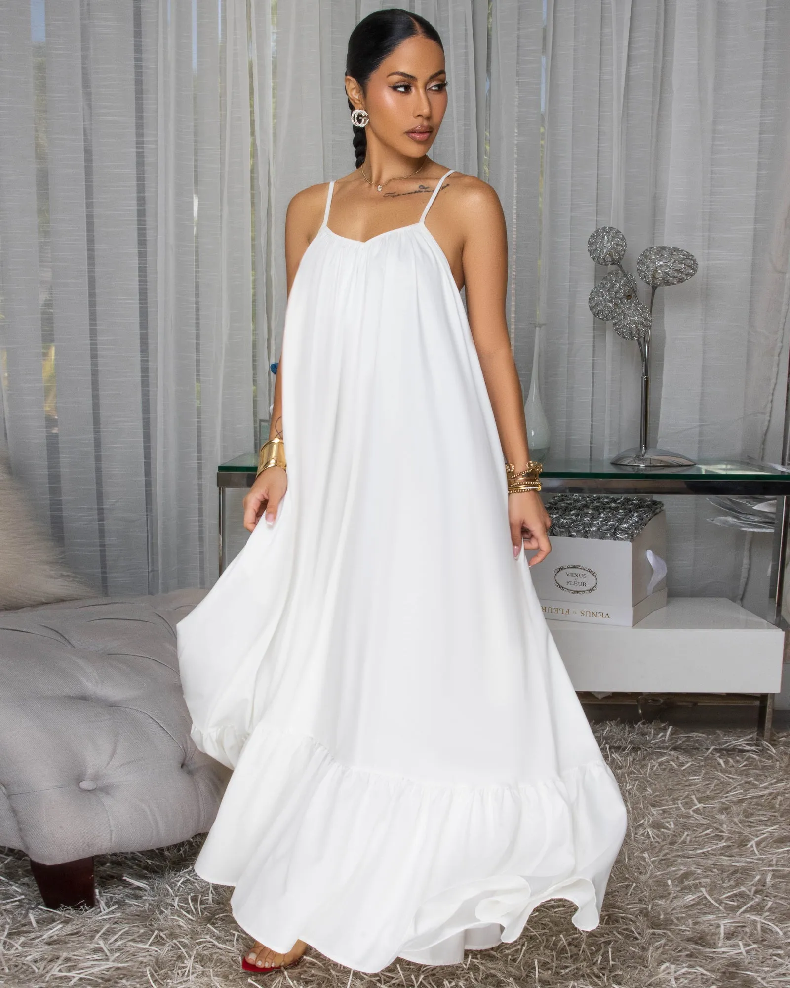 Petrovna Off-White Maxi Dress sold by Chic Couture product image thumbnail 3