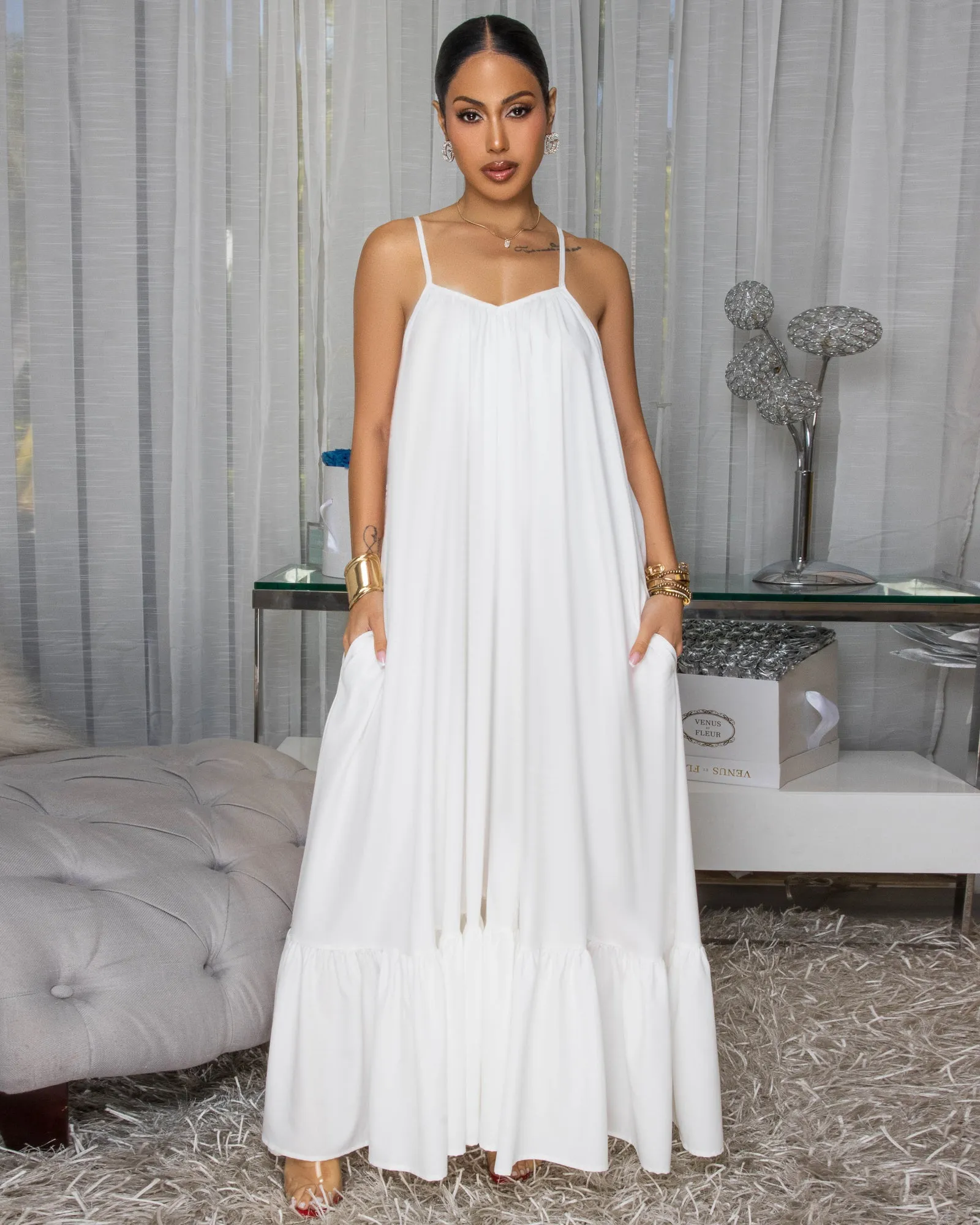Petrovna Off-White Maxi Dress sold by Chic Couture