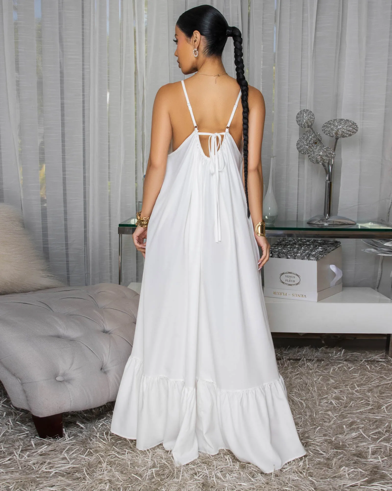 Petrovna Off-White Maxi Dress sold by Chic Couture product image thumbnail 4