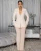 Alice Nude Blazer & Mesh Pearl Pants Set sold by Chic Couture