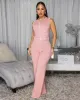 Samira Blush Cream Trim Knit Pants Set sold by Chic Couture