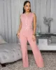 Samira Blush Cream Trim Knit Pants Set sold by Chic Couture