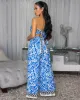 Orlando Blue Multi-Color Print Pants Set sold by Chic Couture