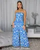 Orlando Blue Multi-Color Print Pants Set sold by Chic Couture