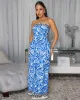 Orlando Blue Multi-Color Print Pants Set sold by Chic Couture
