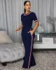 Jameson Navy-Blue Stripes ULTRA-LUXE Knit Pants Set (9/2025) sold by Chic Couture